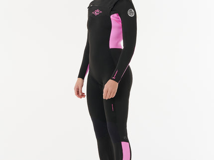 WMS Dawn Patrol Chest Zip 4/3mm - Black/Pink