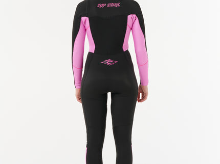 WMS Dawn Patrol Chest Zip 4/3mm - Black/Pink