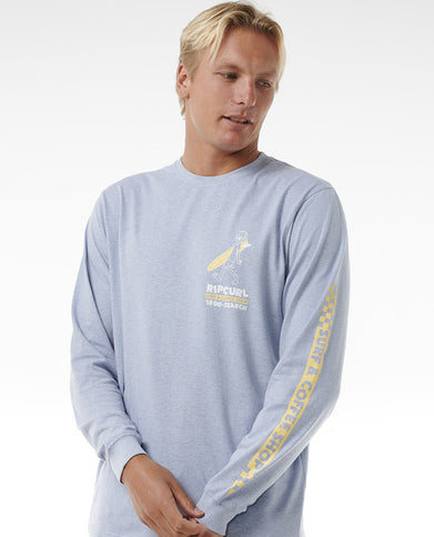 Surfer Dude Ls Tee - Spray Blue