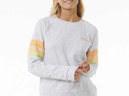 High Tide Surf Raglan Crew - Light Grey Heat