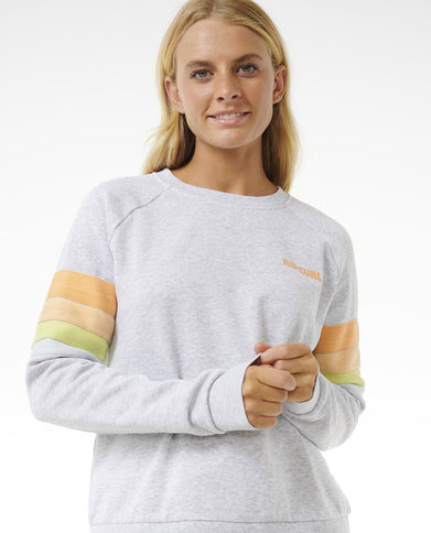 High Tide Surf Raglan Crew - Light Grey Heat