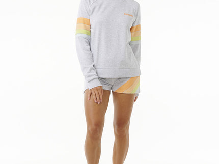 High Tide Surf Raglan Crew - Light Grey Heat