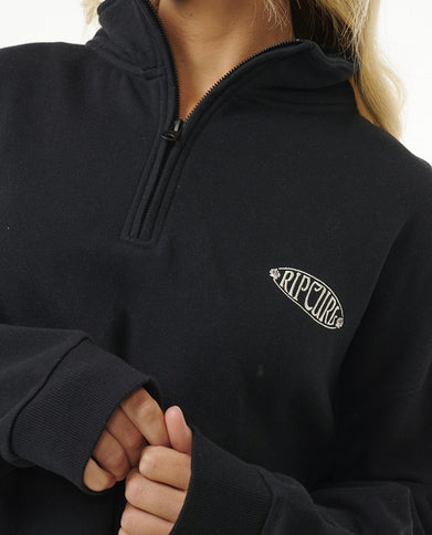 Soleil 1/4 Zip Pull Over - Black