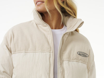 High Tide Mixed Cord Puffer - Off White