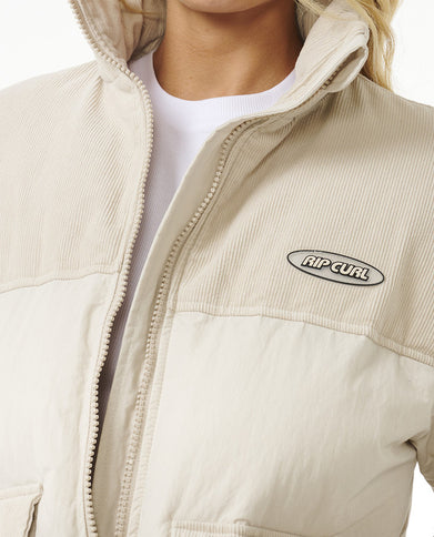 High Tide Mixed Cord Puffer - Off White