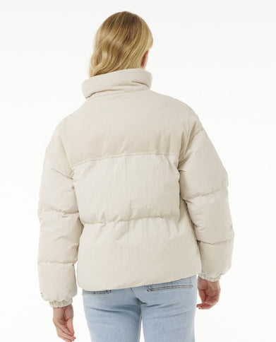 High Tide Mixed Cord Puffer - Off White