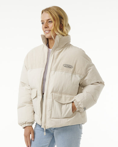 High Tide Mixed Cord Puffer - Off White