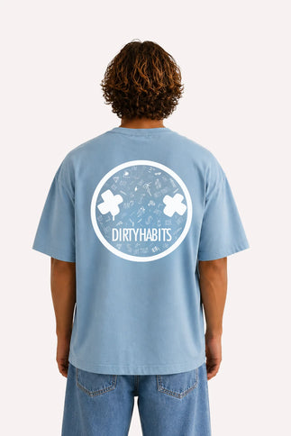 Doodle OVERSIZE Tee - Cloud Blue