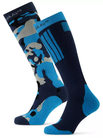 Ski Socks 2-Pack - Camo Navy