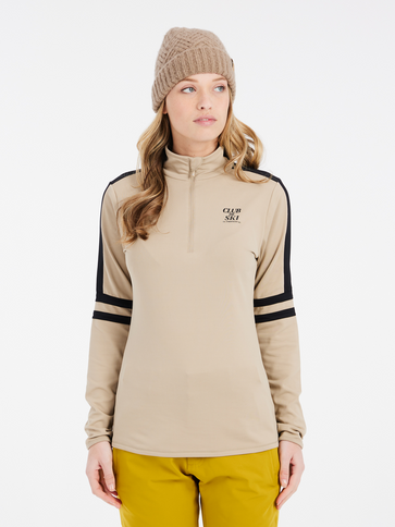 PRTPRUE 1/4 zip active top - BambooBeige