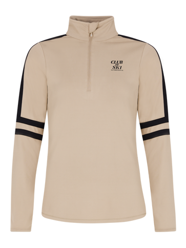 PRTPRUE 1/4 zip active top - BambooBeige