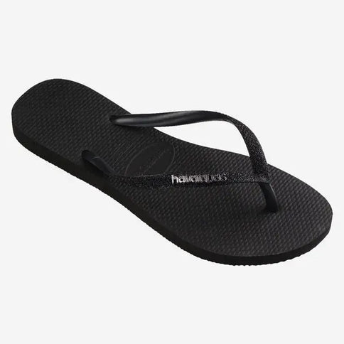 Slim Glitter II - Black/Black  Slipper van Havaianas | SHAKA