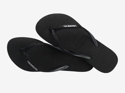 Slim Glitter II - Black/Black  Slipper van Havaianas | SHAKA