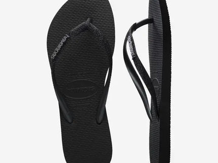 Slim Glitter II - Black/Black  Slipper van Havaianas | SHAKA