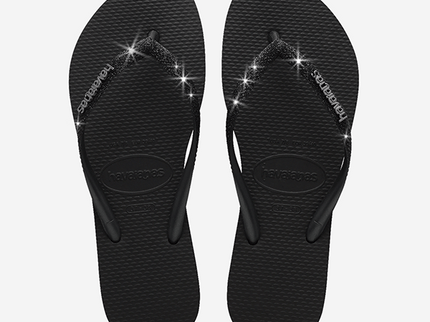 Slim Glitter II - Black/Black  Slipper van Havaianas | SHAKA