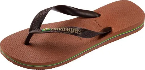 Brasil Logo Rust/Dark Brown  Slipper van Havaianas | SHAKA