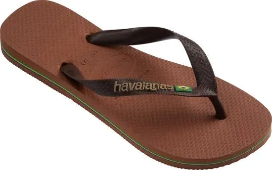 Brasil Logo Rust/Dark Brown  Slipper van Havaianas | SHAKA