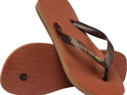 Brasil Logo Rust/Dark Brown  Slipper van Havaianas | SHAKA