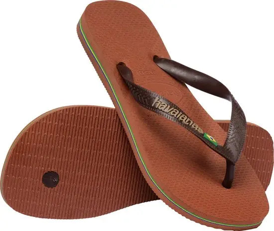 Brasil Logo Rust/Dark Brown  Slipper van Havaianas | SHAKA
