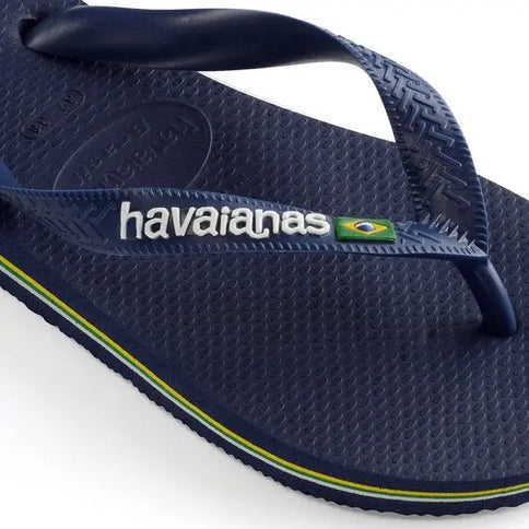 Brasil Logo Navy/Blue  Slipper van Havaianas | SHAKA