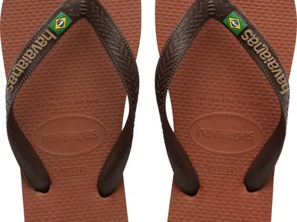 Brasil Logo Rust/Dark Brown  Slipper van Havaianas | SHAKA