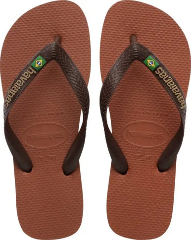 Brasil Logo Rust/Dark Brown  Slipper van Havaianas | SHAKA