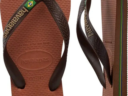 Brasil Logo Rust/Dark Brown  Slipper van Havaianas | SHAKA
