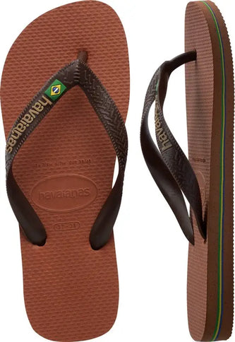 Brasil Logo Rust/Dark Brown  Slipper van Havaianas | SHAKA