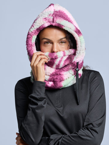 Fluffy Balaclava - Pink Multi