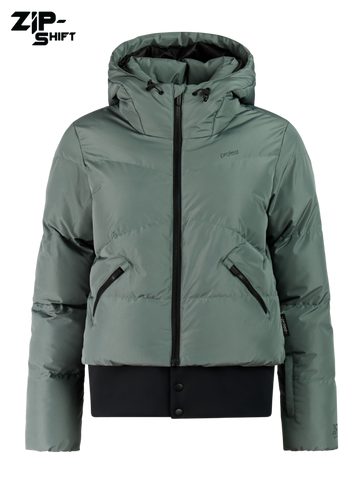 Preppy Snowjacket with ZIP-SHIFT - Evergreen  Wintersport Jas van Protest | SHAKA