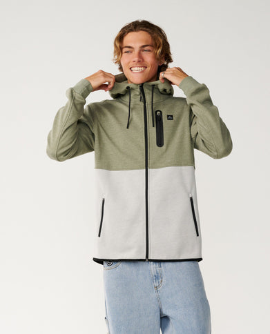 Departed Bonded DWR Zip Thru - Green  Sweat van Rip Curl | SHAKA