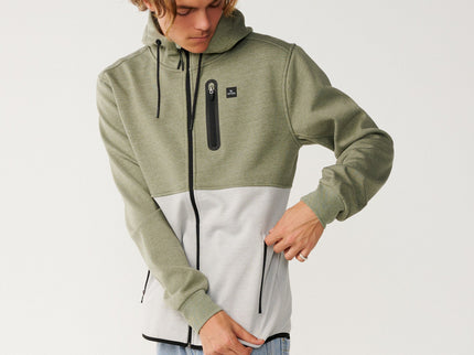 Departed Bonded DWR Zip Thru - Green  Sweat van Rip Curl | SHAKA