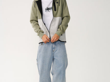 Departed Bonded DWR Zip Thru - Green  Sweat van Rip Curl | SHAKA