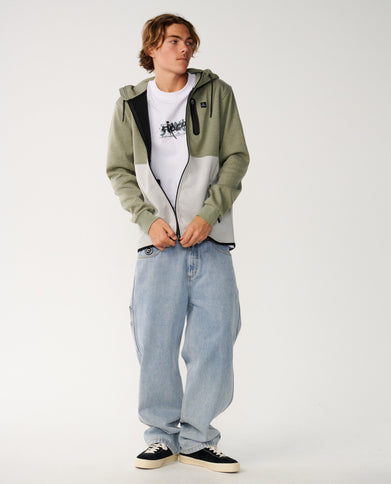 Departed Bonded DWR Zip Thru - Green  Sweat van Rip Curl | SHAKA