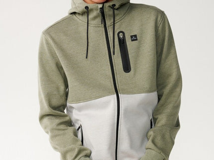 Departed Bonded DWR Zip Thru - Green  Sweat van Rip Curl | SHAKA