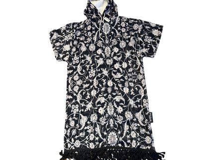 Poncho Velours - Black/White