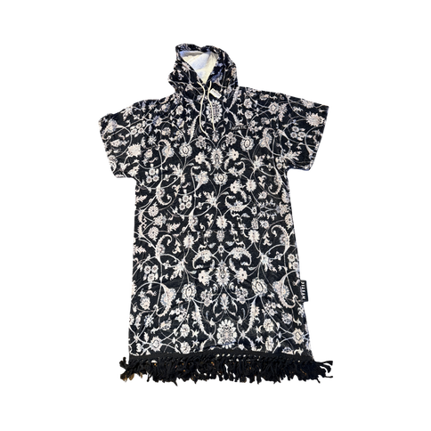 Poncho Velours - Black/White