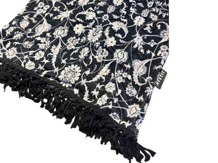 Poncho Velours - Black/White