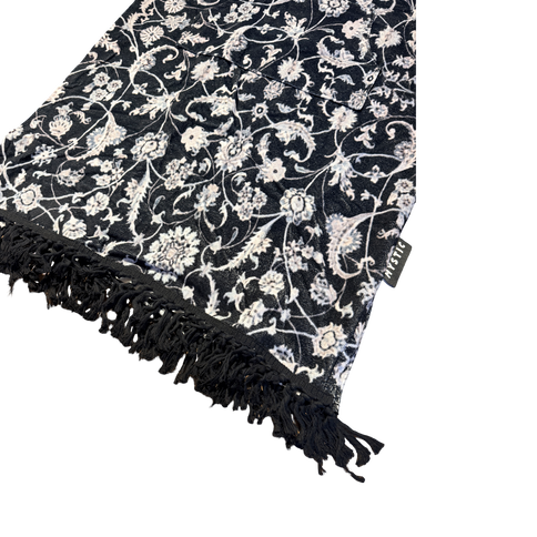 Poncho Velours - Black/White