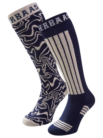 Ski Socks 2-pack - Navy Multi