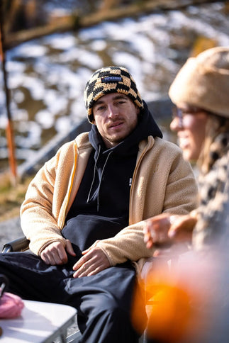 Checkerboard Beanie - Warm Sand