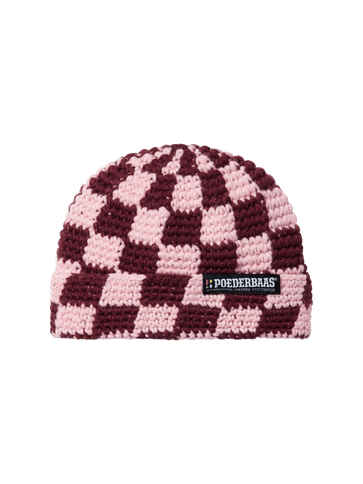Checkerboard Beanie - Burgundy