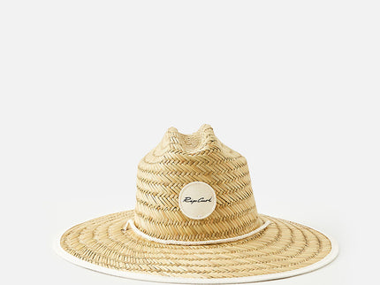 Script Straw Sun Hat  - Natural/Black