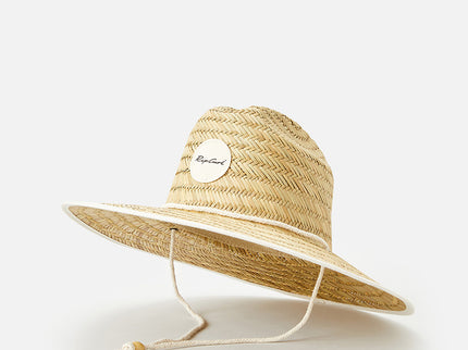 Script Straw Sun Hat  - Natural/Black