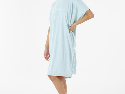 Script Hooded Towel - Aqua