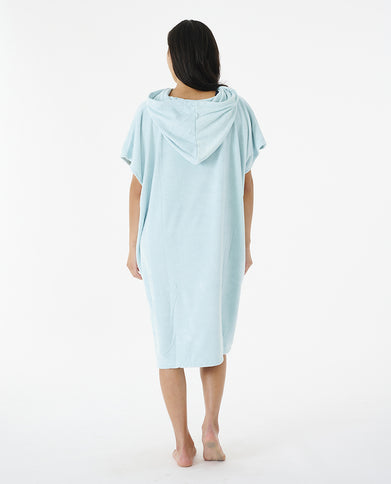 Script Hooded Towel - Aqua