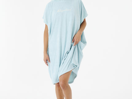 Script Hooded Towel - Aqua