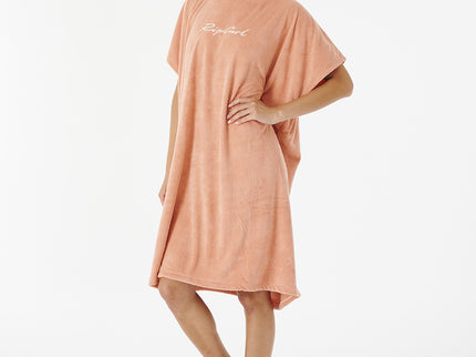 Script Hooded Towel - Dusty Coral