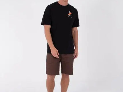 Tee Ss Printing Press Flamingue - Black  T-Shirt van Hurley | SHAKA
