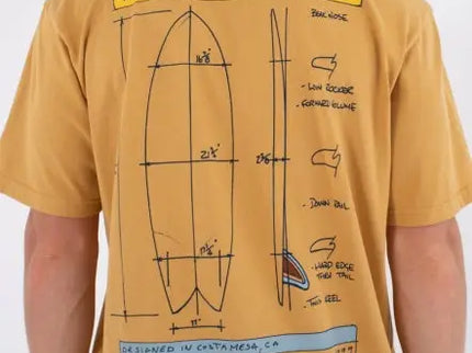 Kraft Sketch  Tee - Mustard Gold  T-shirt van Hurley | SHAKA